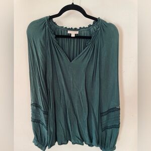 knox rose • forest green blouse